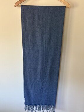 Vimate Heather Blue Cashmere and Cotton Pashmina Shawl